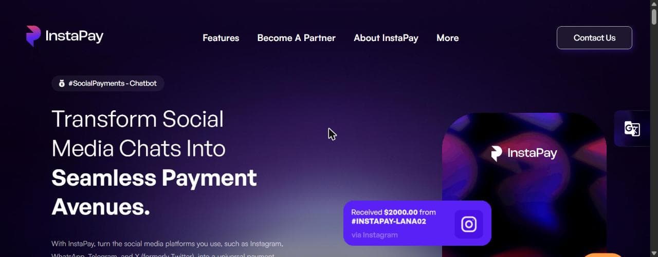 InstaPay — Global Fintech Platform (Social Payments, Virtual Cards & Transfers) — screenshot