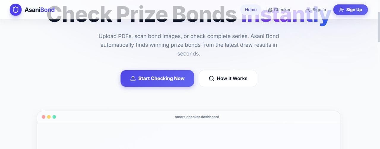 Asani Bond — Prize Bond Checking Platform — screenshot